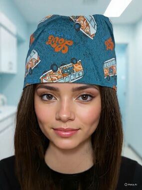 Handmade Love is All You Need and Van Print Scrub Cap/ Nurse Hat